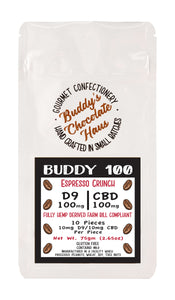 Espresso Crunch Bar - 100mg Delta 9 THC and 100mg CBD