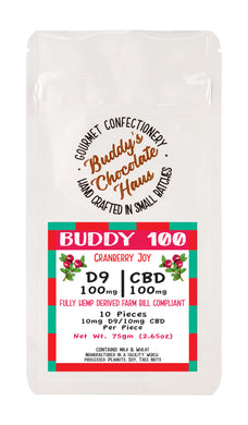 cranberry joy bar infused with Delta 9 THC and CBD derived from hemp