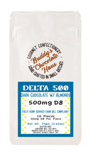 Load image into Gallery viewer, dark chocolate almond bar infused with delta 8 (D8) derived from hemp