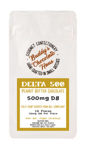 peanut butter chocolate bar infused with delta 8 (D8) derived from hemp