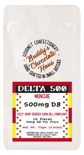 munchie chocolate peanut butter bar infused with delta 8 (D8) derived from hemp