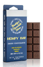 Load image into Gallery viewer, dark chocolate bar infused with CBD derived from hemp