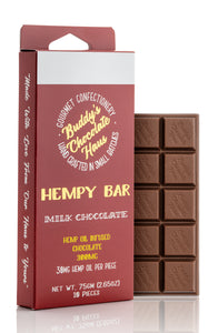 milk chocolate bar infused with CBD derived from hemp