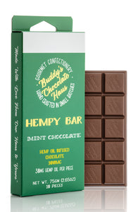 mint milk chocolate bar infused with CBD derived from hemp